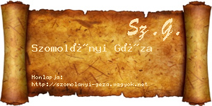 Szomolányi Géza névjegykártya