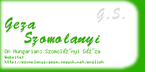 geza szomolanyi business card